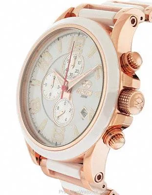 Reactor Ladies Oxide Chronograph - Rose Gold-Tone w/ White Ceramic - Bracelet