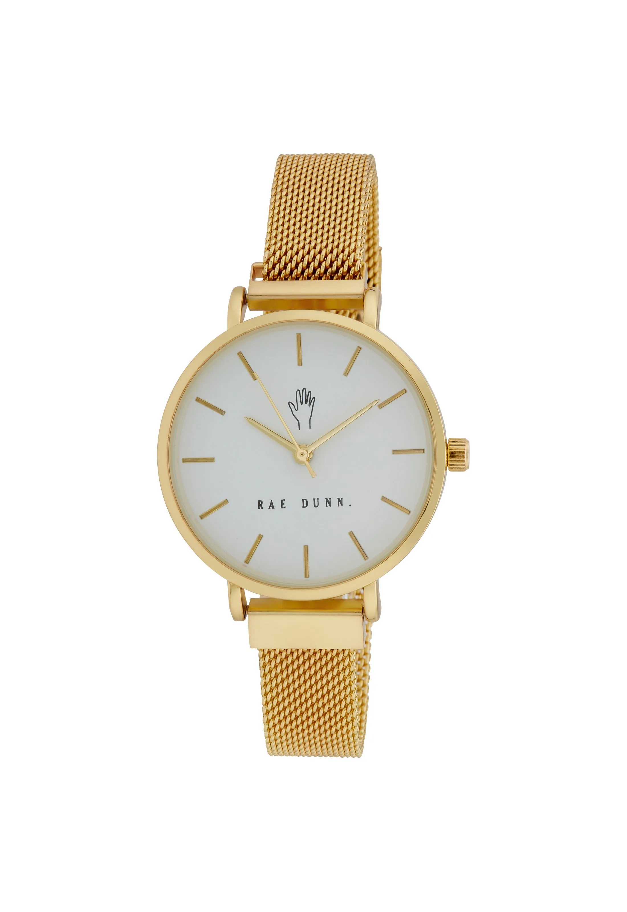 ROBIN Round Face Mesh Bracelet Watch in Gold, 33mm