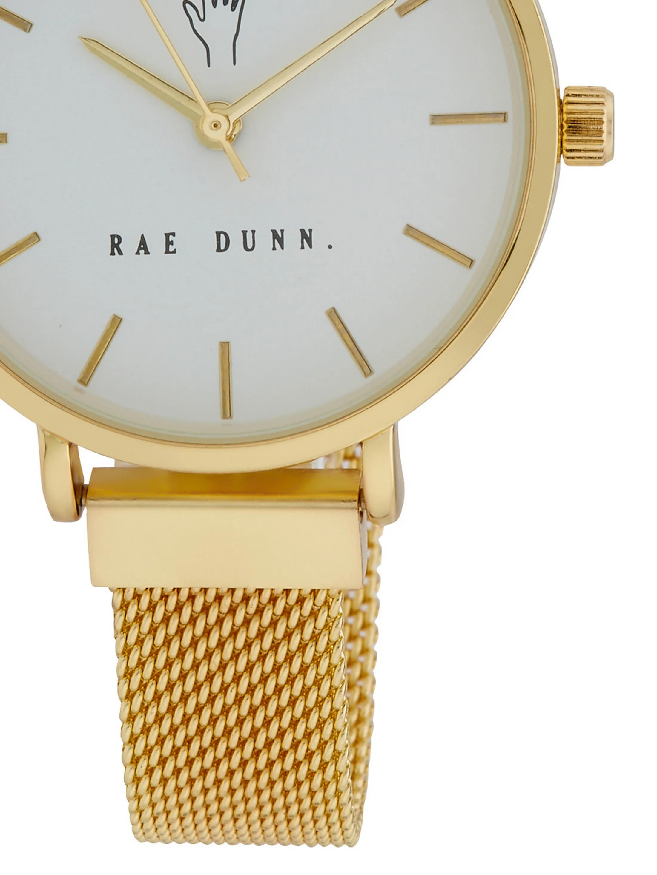 ROBIN Round Face Mesh Bracelet Watch in Gold, 33mm