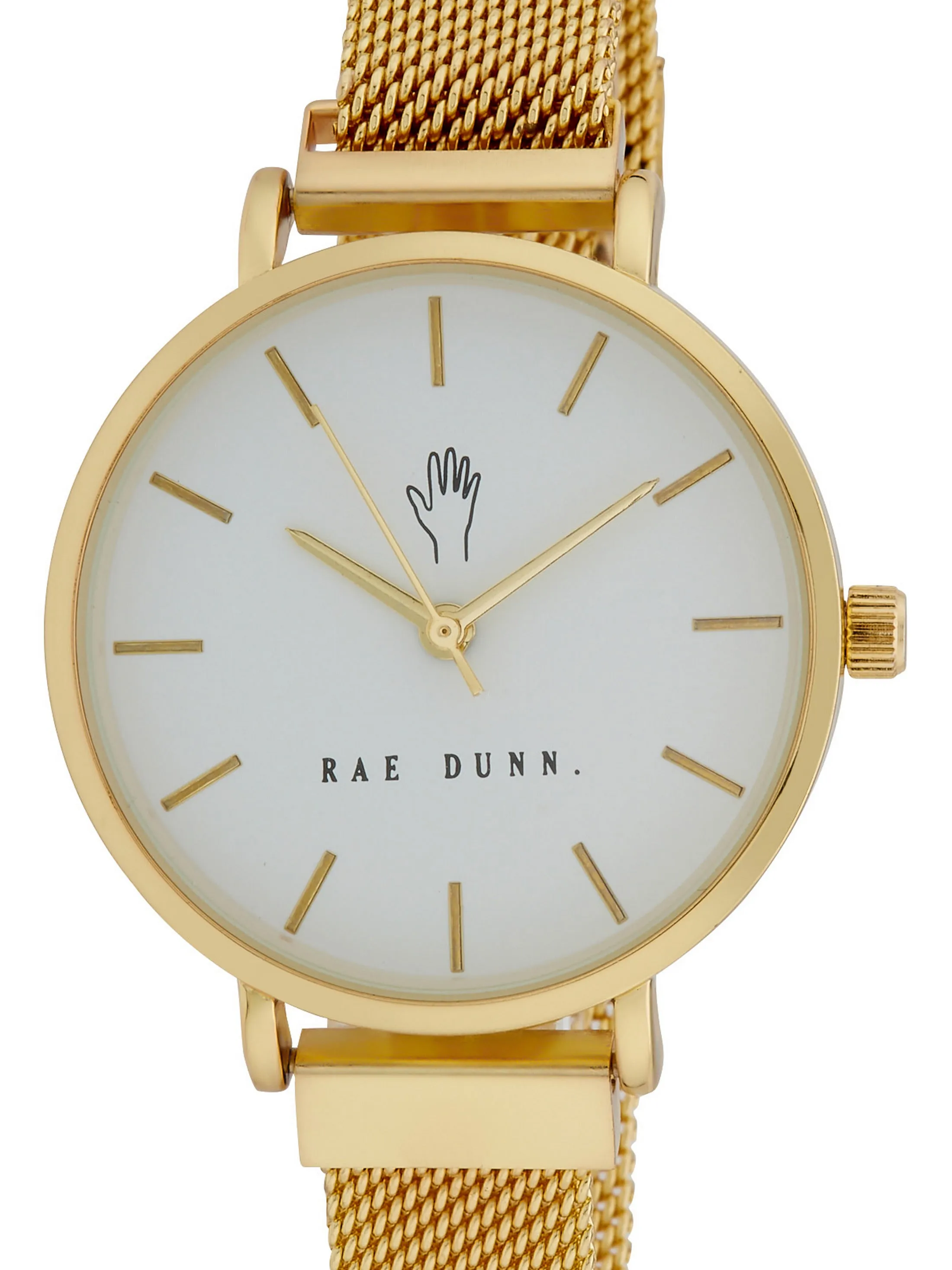 ROBIN Round Face Mesh Bracelet Watch in Gold, 33mm