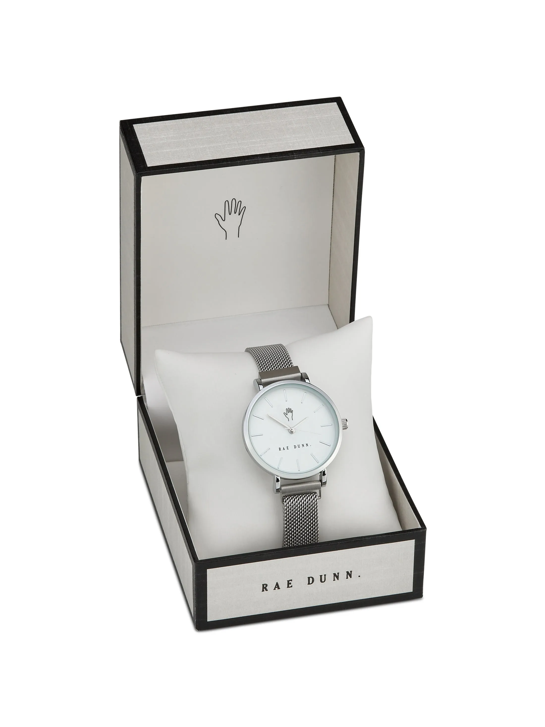 ROBIN Round Face Mesh Bracelet Watch in Silver, 33mm