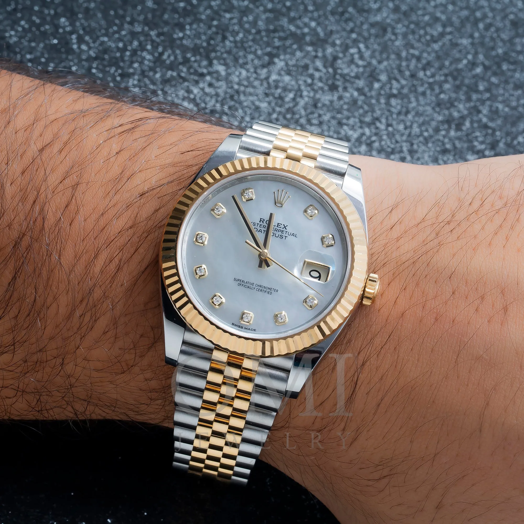 Rolex Datejust 126333 41MM Factory Mother Of Pearl Diamond Dial With Two Tone Jubilee Bracelet