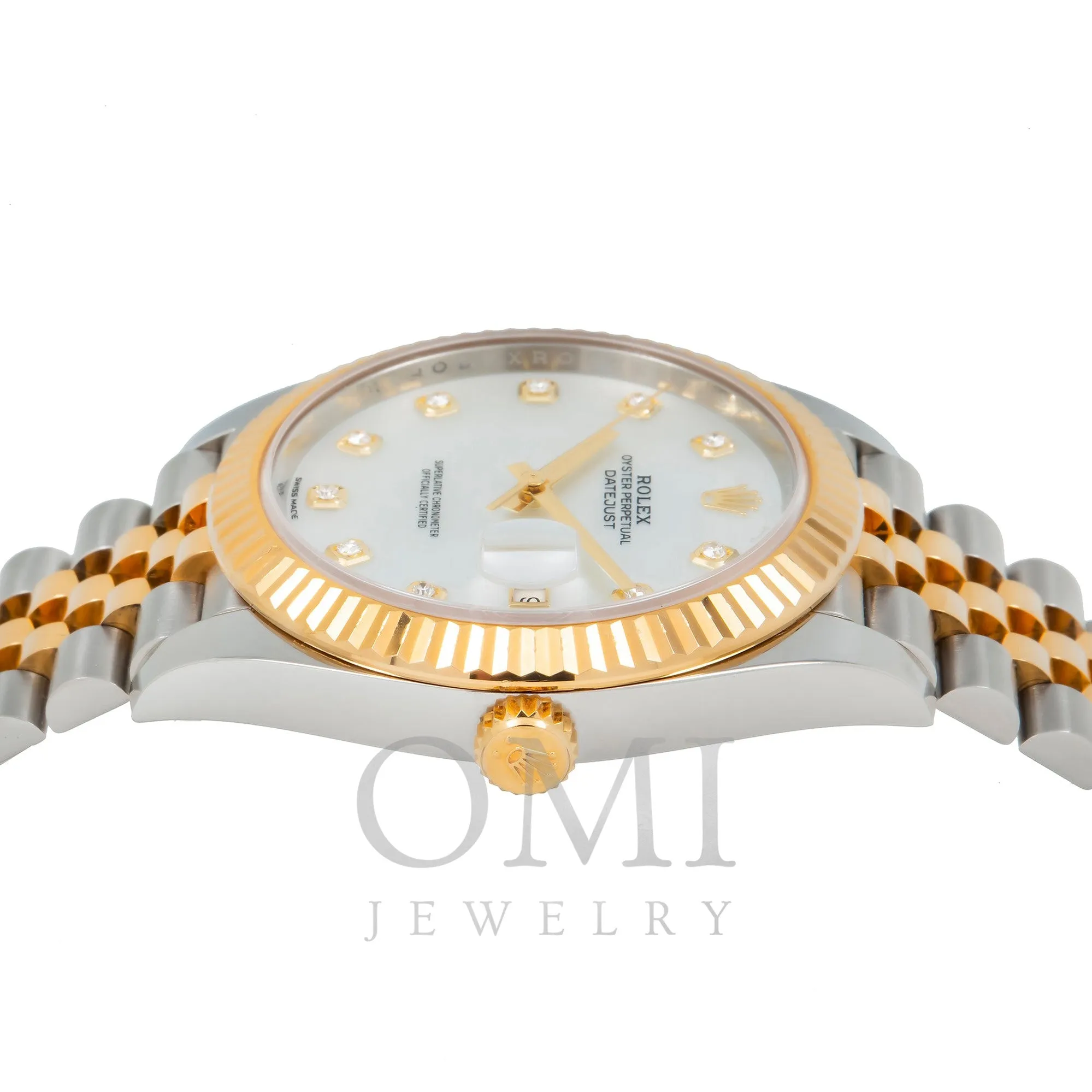 Rolex Datejust 126333 41MM Factory Mother Of Pearl Diamond Dial With Two Tone Jubilee Bracelet