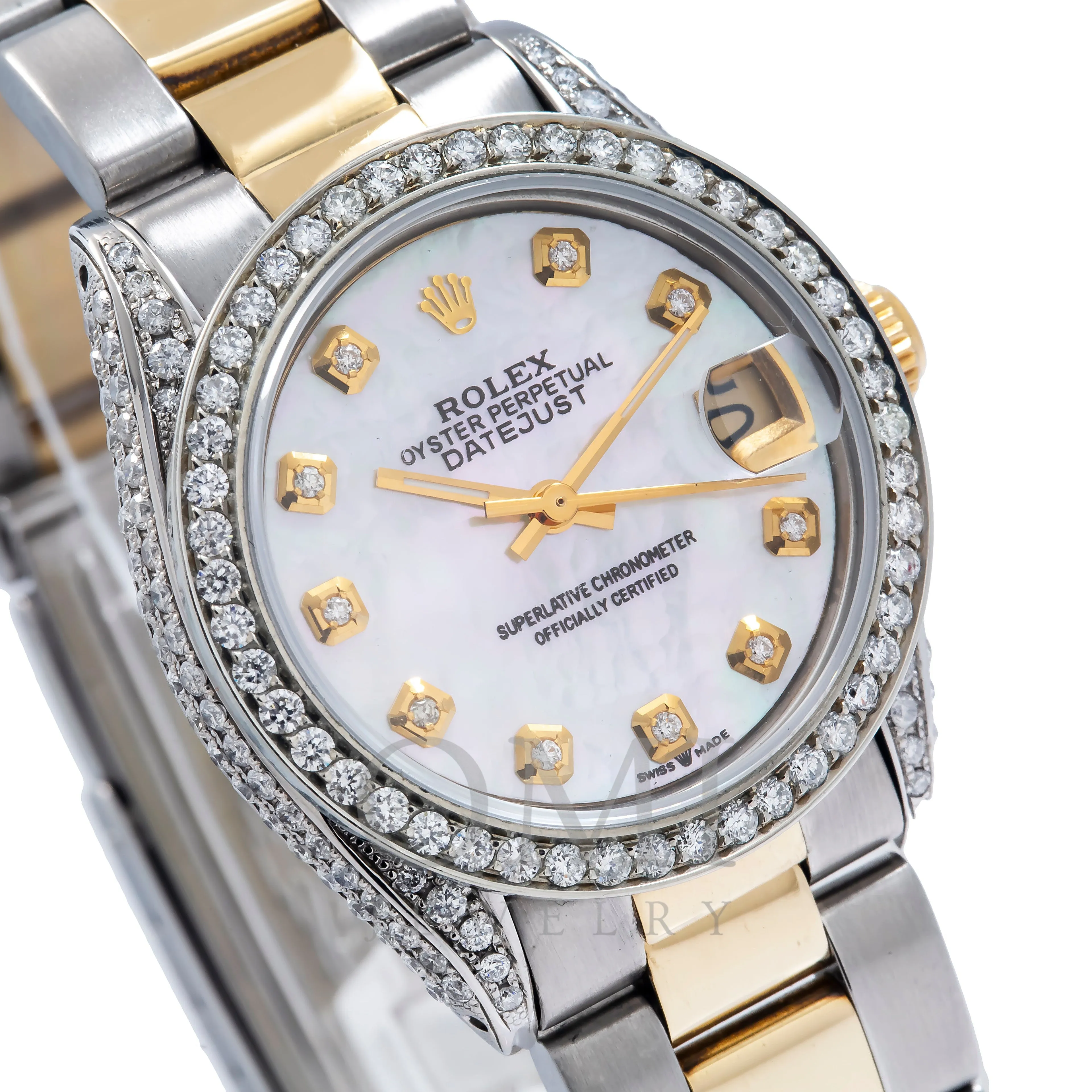 Rolex Datejust 6824 31MM Mother Of Pearl Diamond Dial With Two-Tone Bracelet