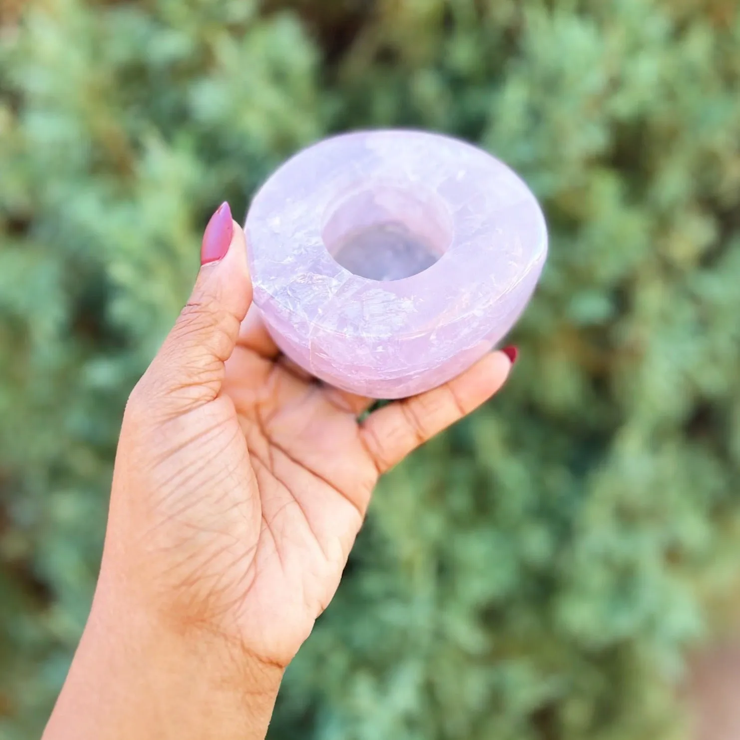 Rose Quartz Candle Holder