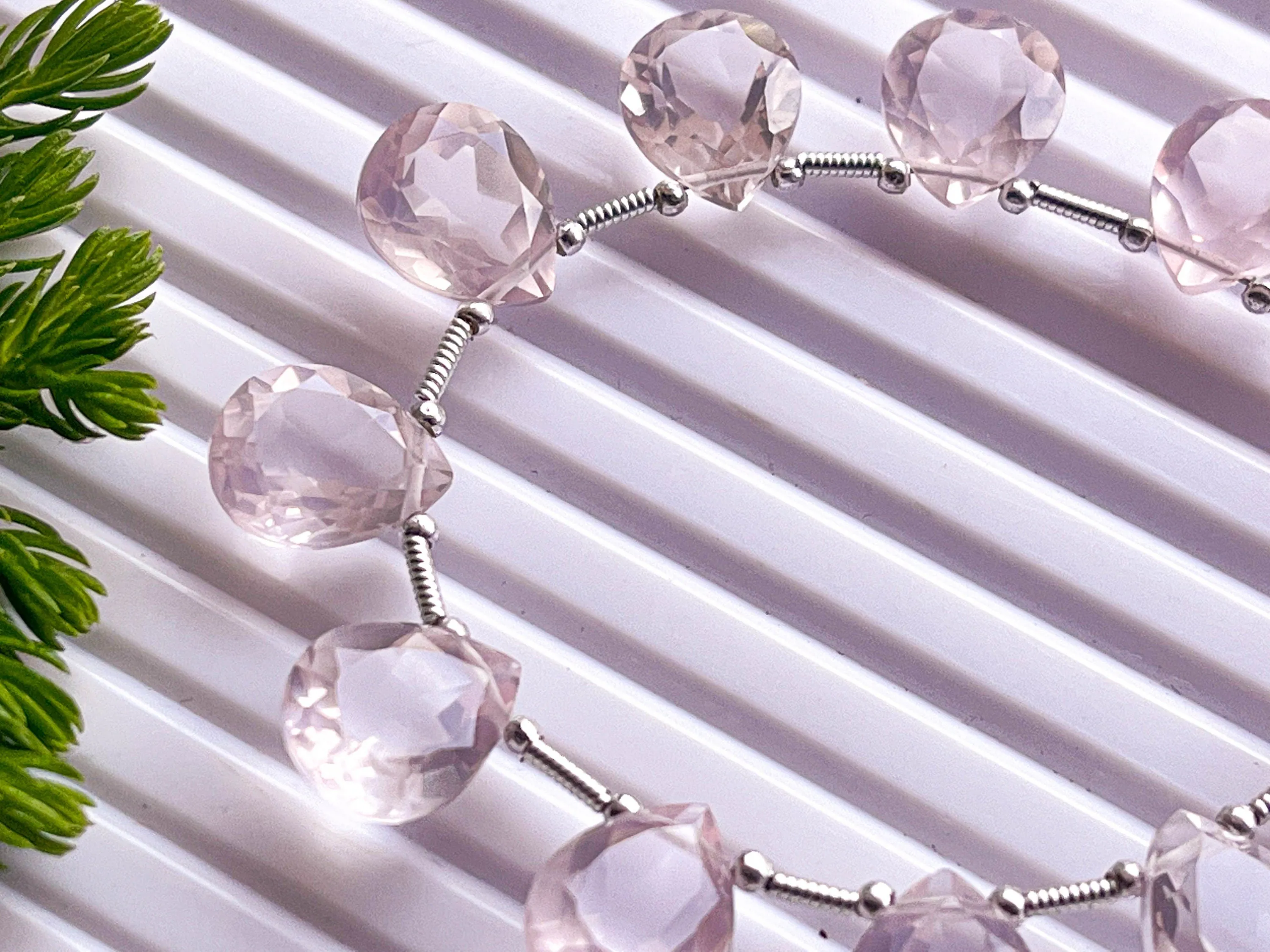 Rose Quartz Pear Shape Cut Stone Beads