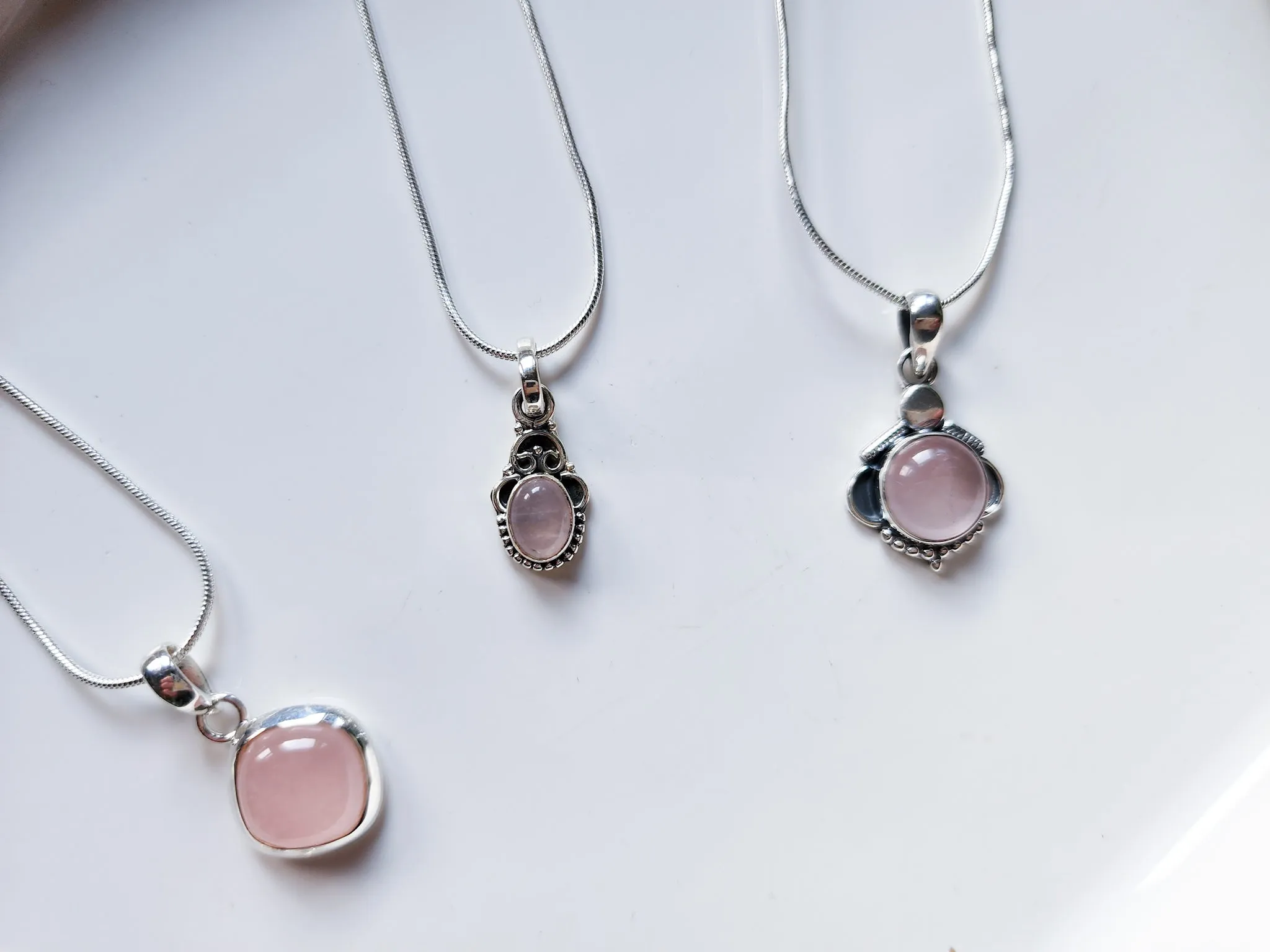 Rose Quartz Sterling Pendant