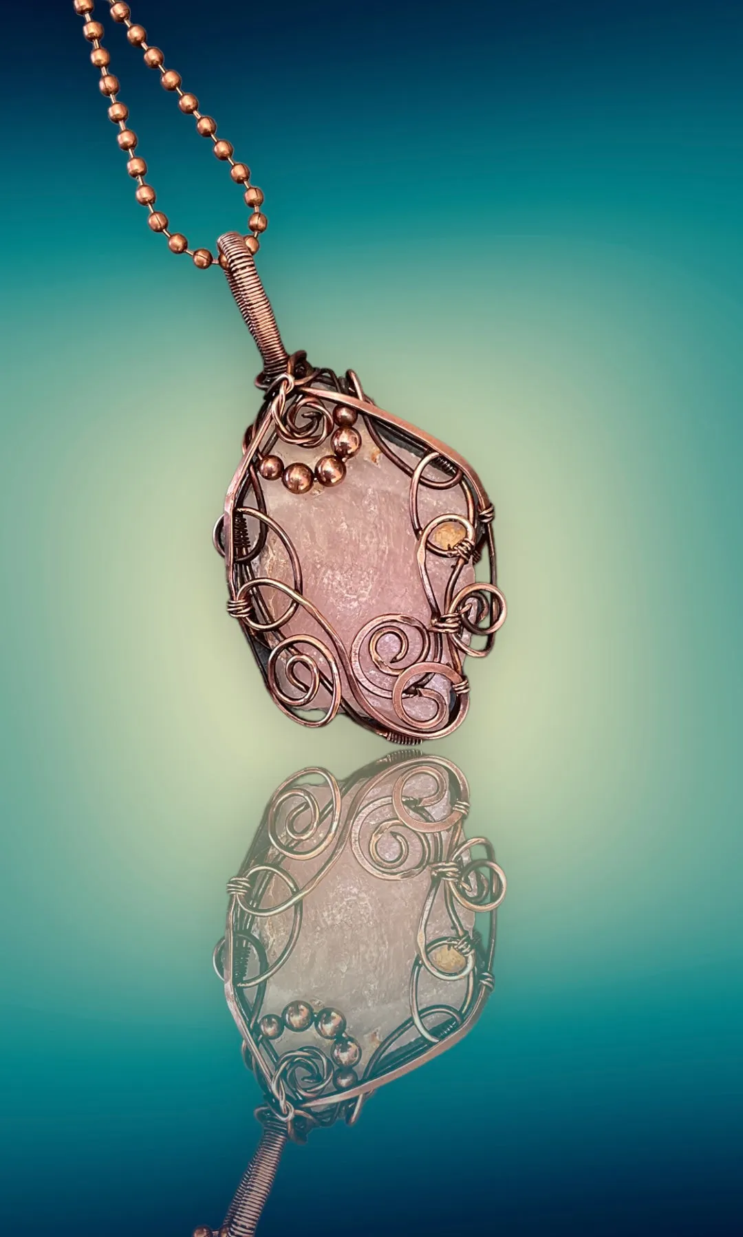 Rose Quartz Wire Wrapped Pendant