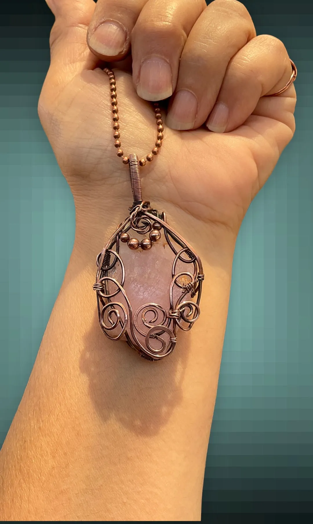 Rose Quartz Wire Wrapped Pendant