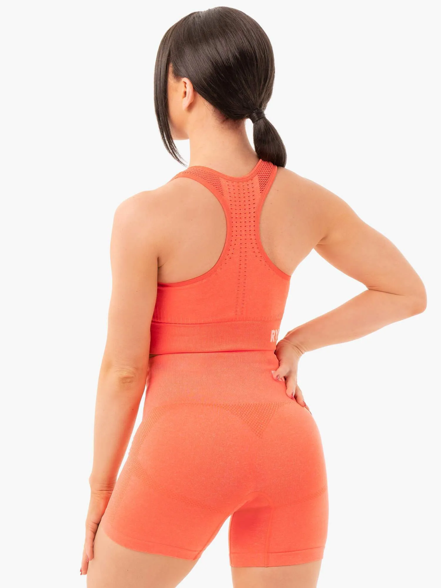 Seamless Staples Sports Bra - Orange Marl