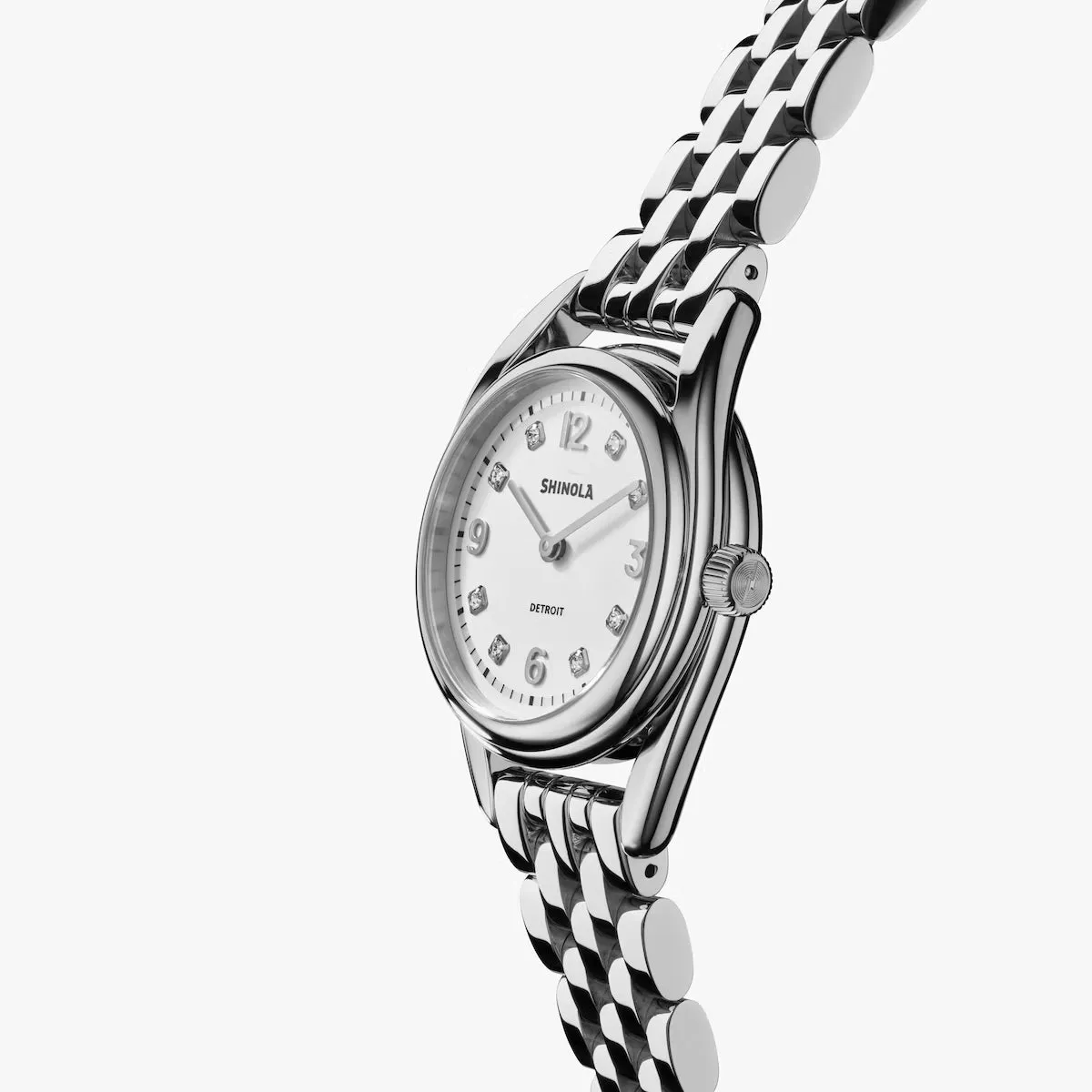 Shinola 30mm Derby Silver Diamond Dial Watch S0120250583