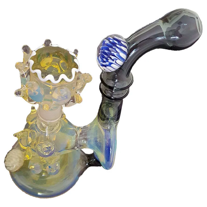 Silver fumed hand craft glass bong