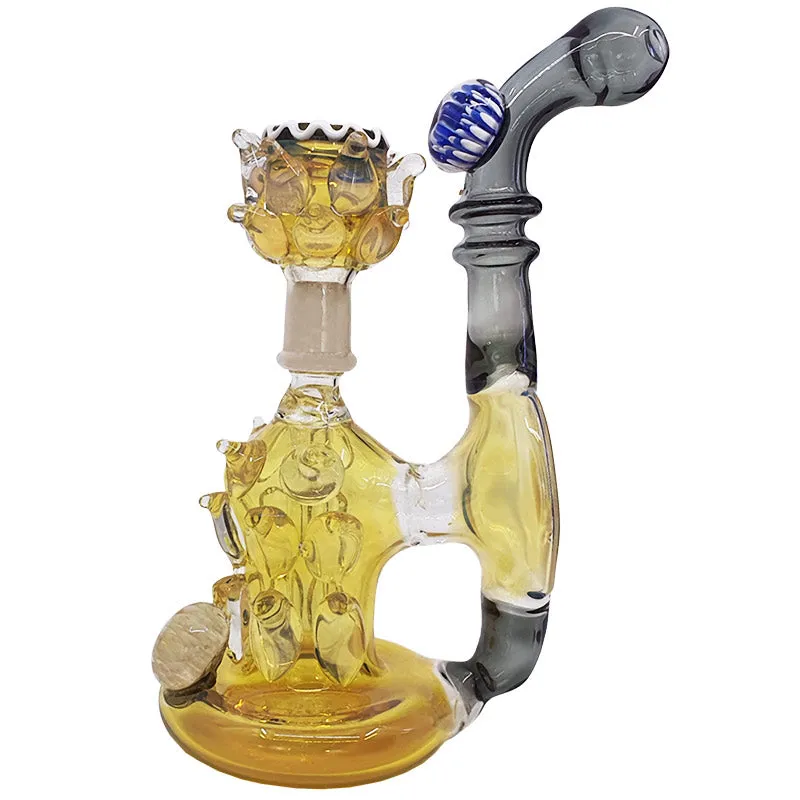 Silver fumed hand craft glass bong