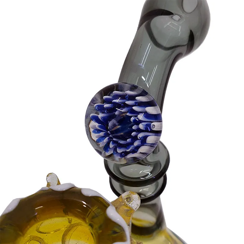 Silver fumed hand craft glass bong