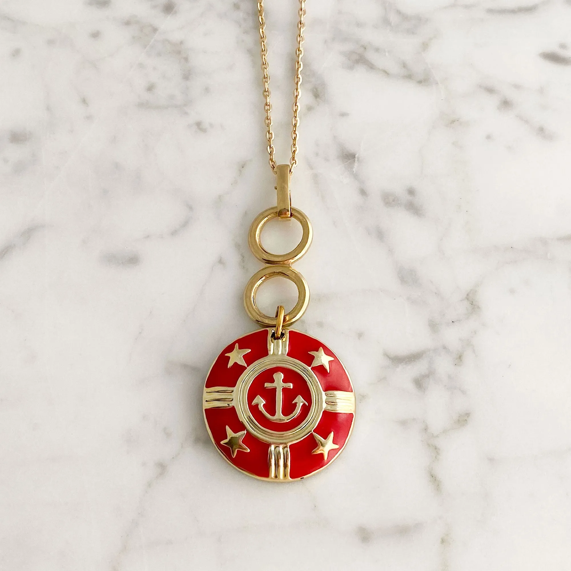 SIROIS vintage nautical pendant necklace