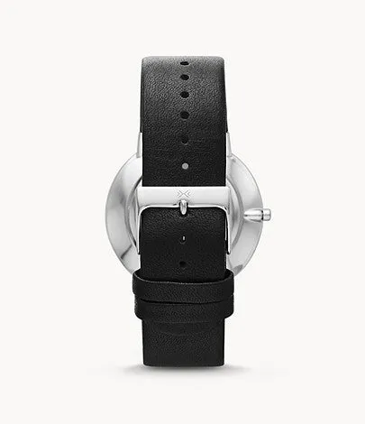 Skagen Ancher Black Leather Watch SKW6104