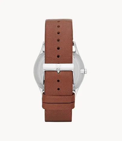 Skagen Holst Brown Leather Multifunction Watch SKW6086