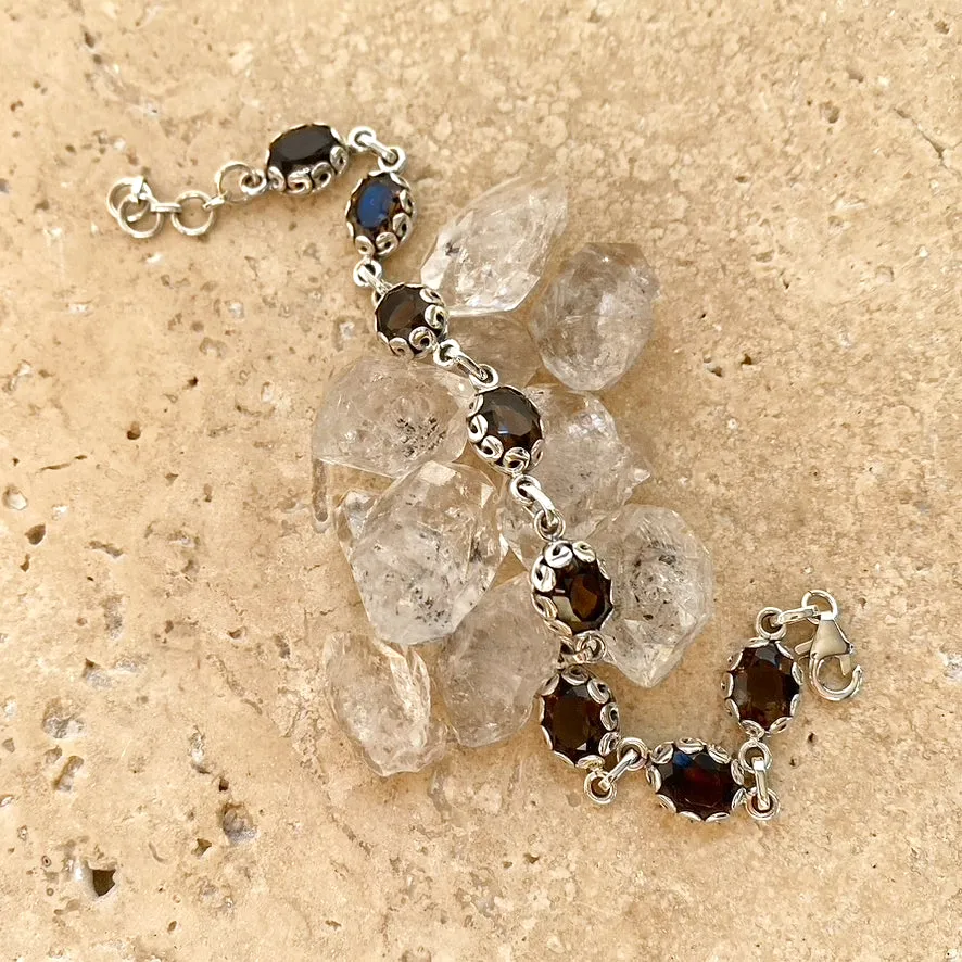 Smoky Quartz Bracelet with Oval Gemstones - Ivy