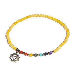 Solar Plexus Chakra Anklet, Chakra Gemstones and Yellow Jade Anklet