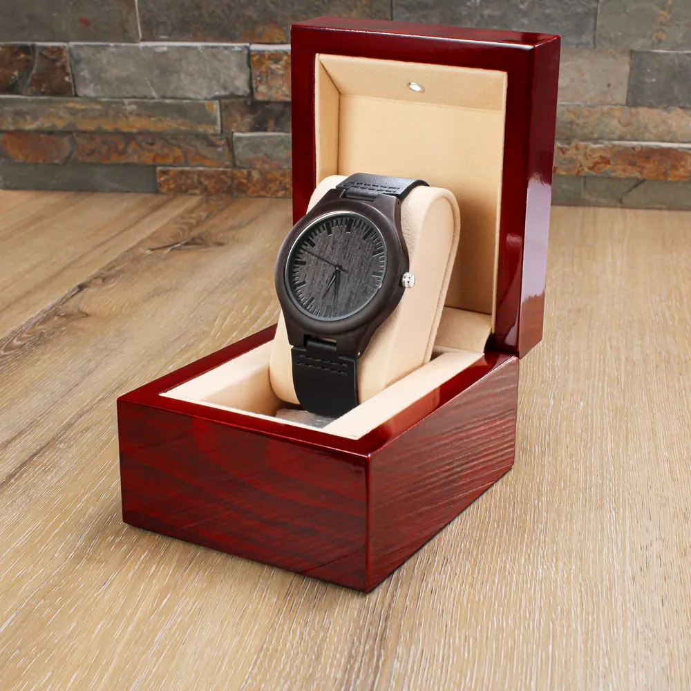 Stepson Gift From Step Mom Gift, I Believe in You, Graduation Day Gift Engraved Wooden Watch