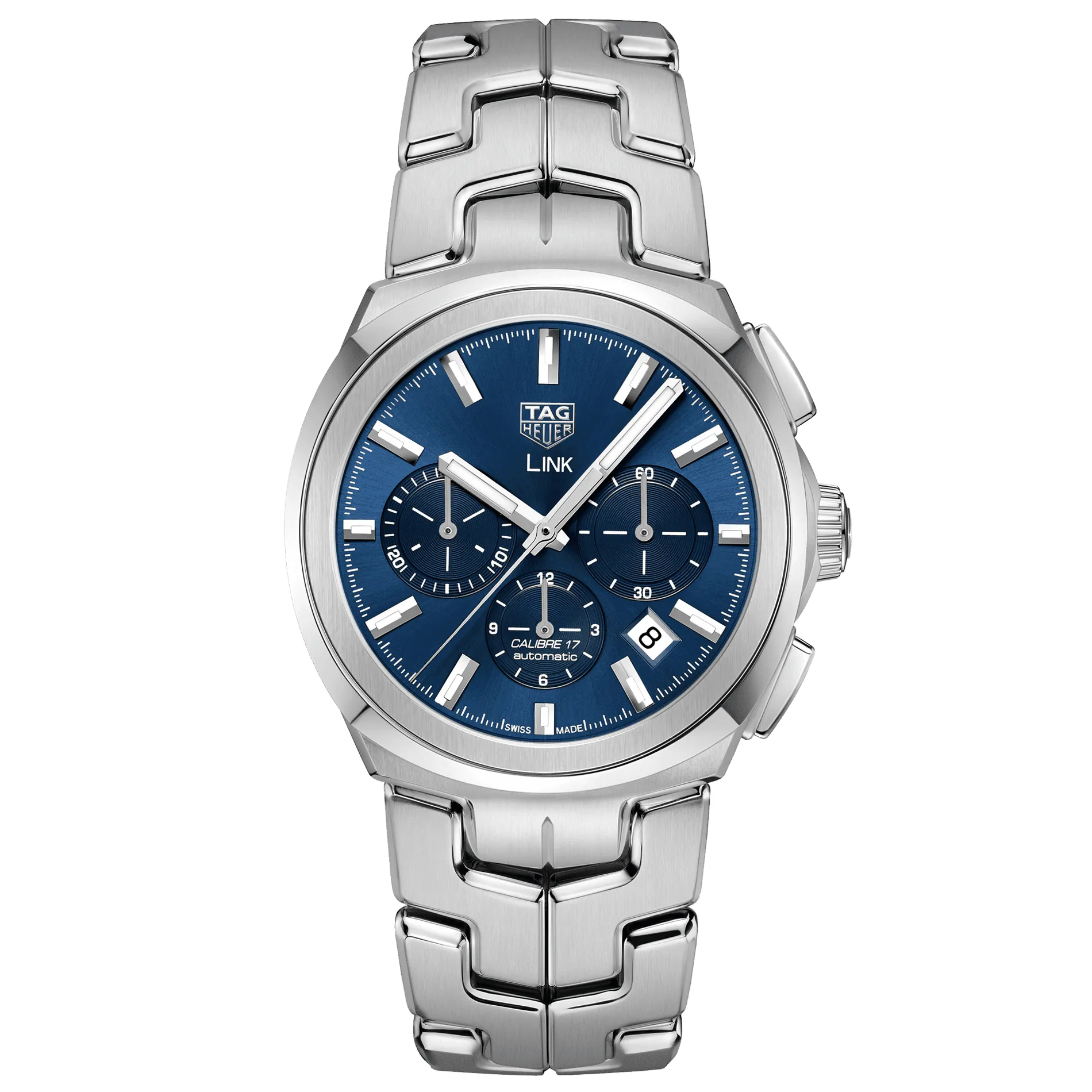 Tag Heuer 41MM Mens Calibre 17 Link Automatic Chronograph Blue Dial Watch CBC2112.BA0603