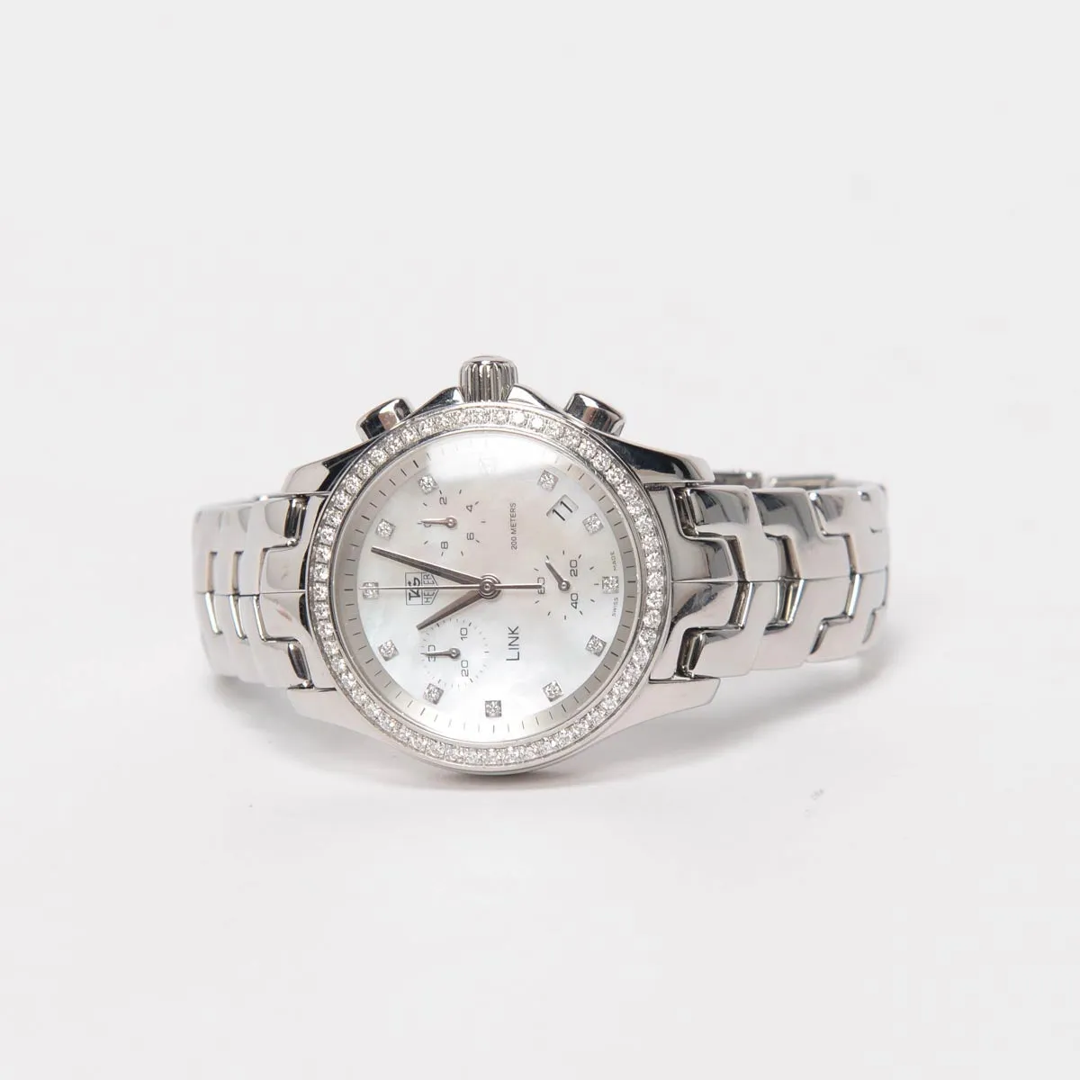 Tag Heuer Link Diamond Bezel Chronograph Watch