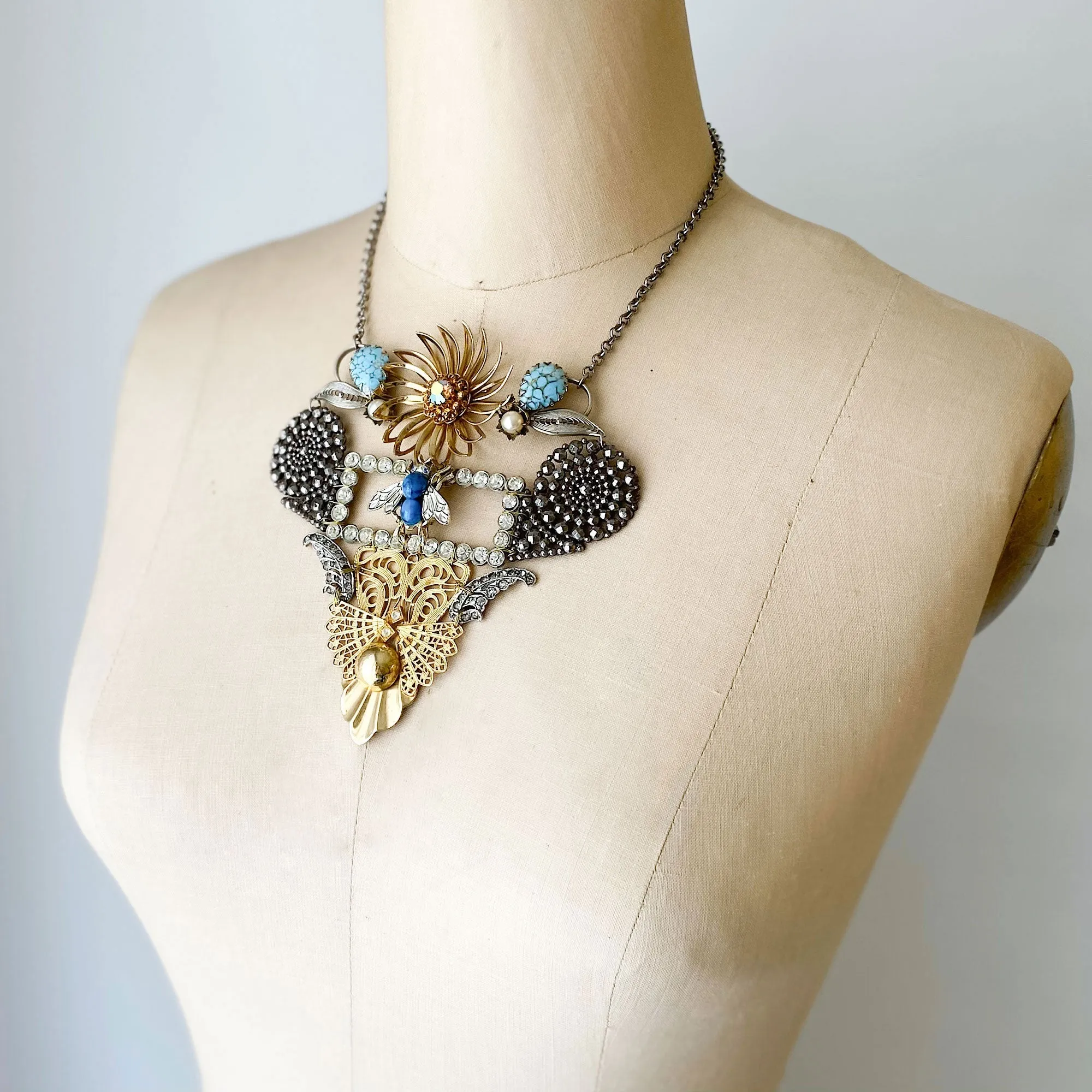 TIERNEY statement assemblage necklace