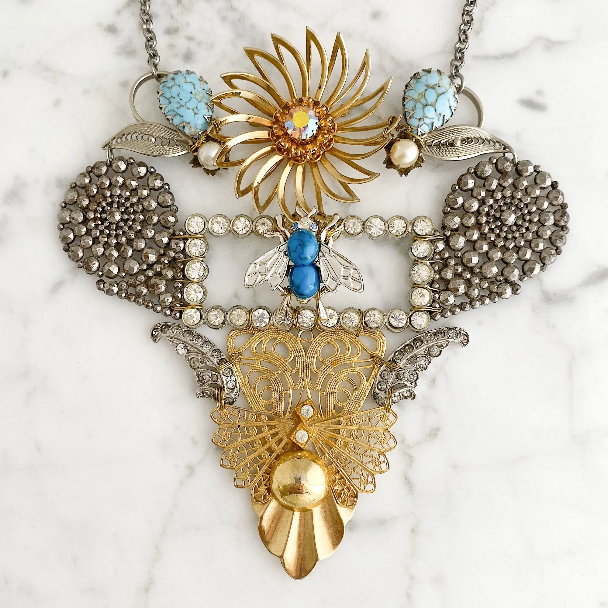 TIERNEY statement assemblage necklace