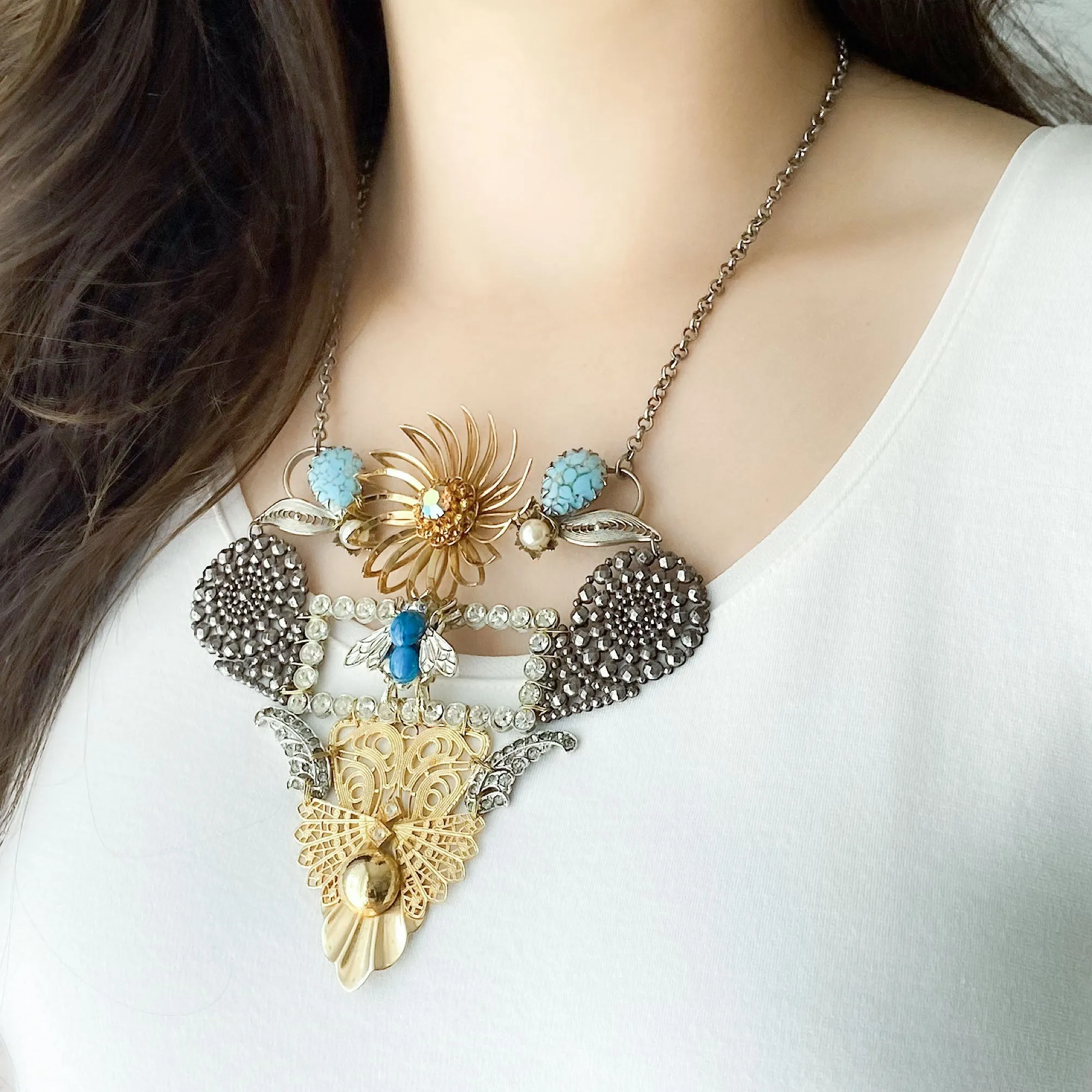 TIERNEY statement assemblage necklace