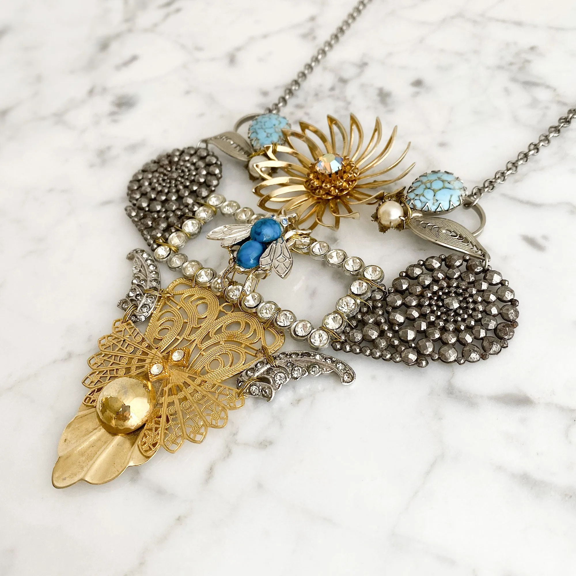 TIERNEY statement assemblage necklace