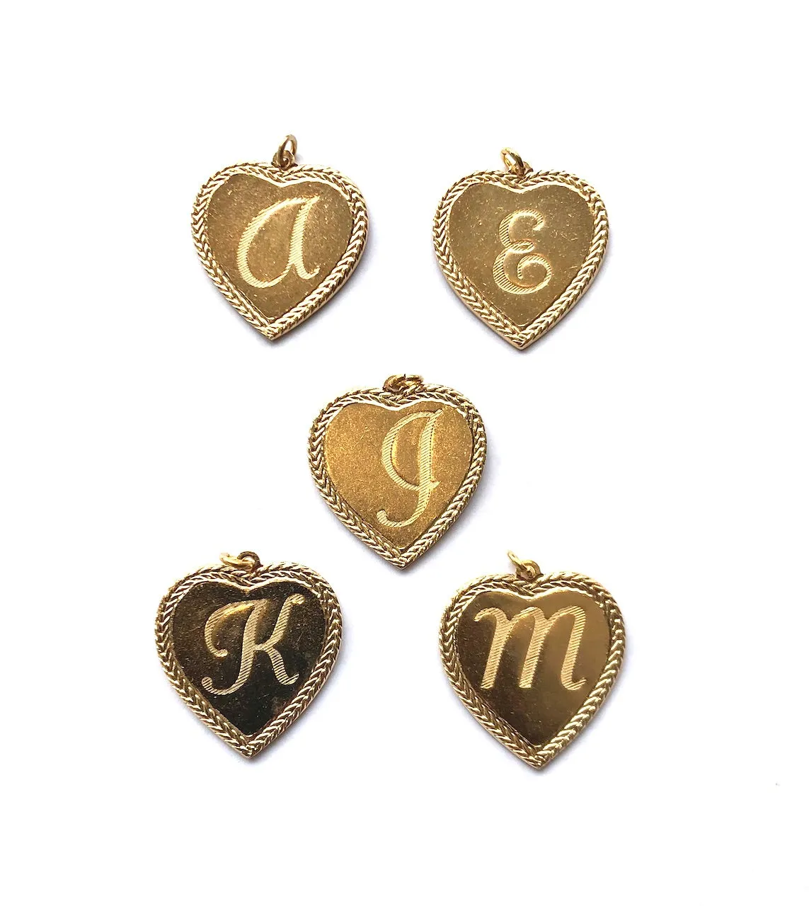 Vintage Monogram Heart Pendant