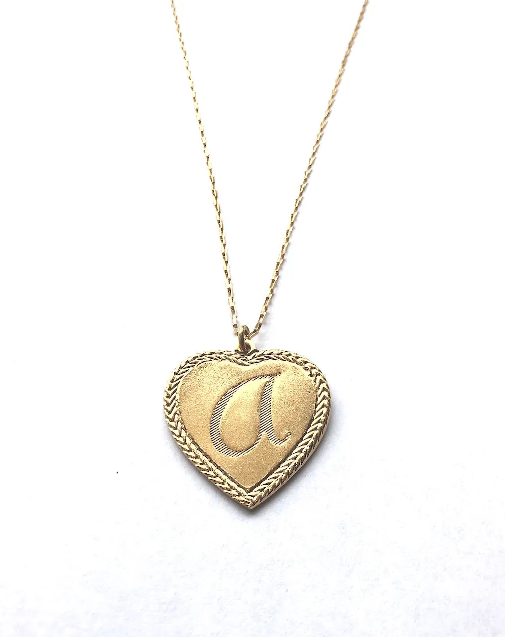 Vintage Monogram Heart Pendant