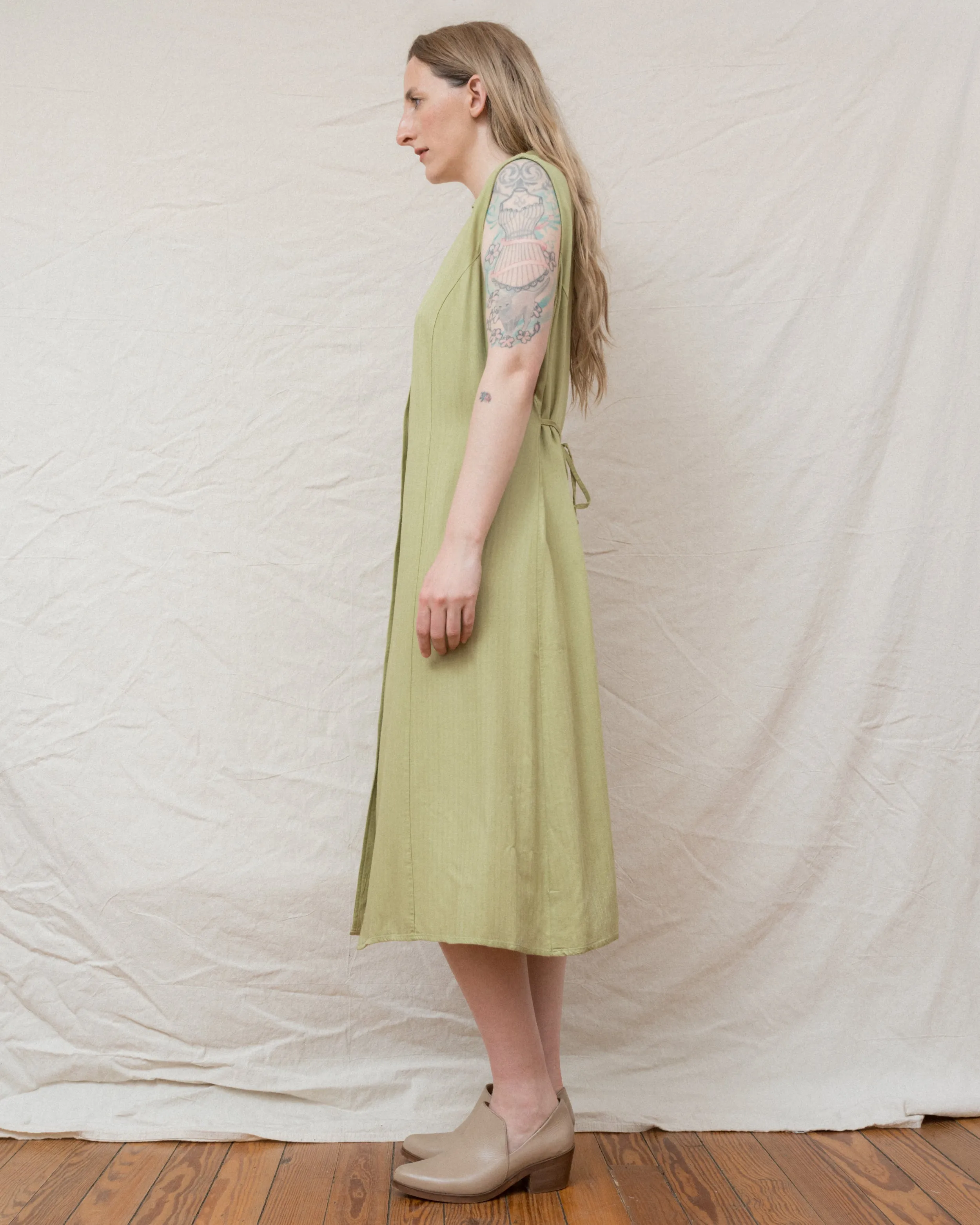 Vintage Pear Green Shirt Dress (S-L)