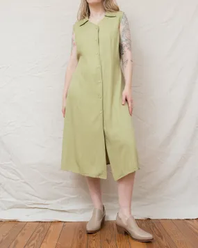 Vintage Pear Green Shirt Dress (S-L)