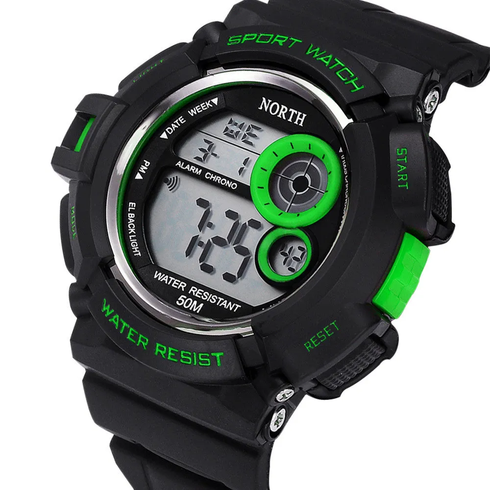 Waterpoof Mens Rubber Band Digital Army Military Quartz Sport Wrist watch