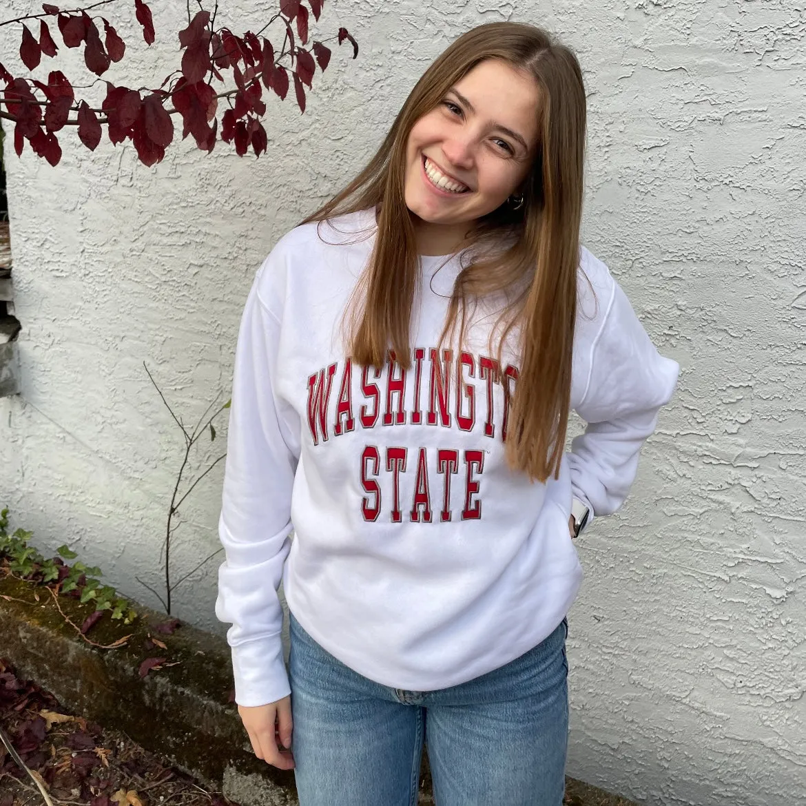 White Washington State Crewneck